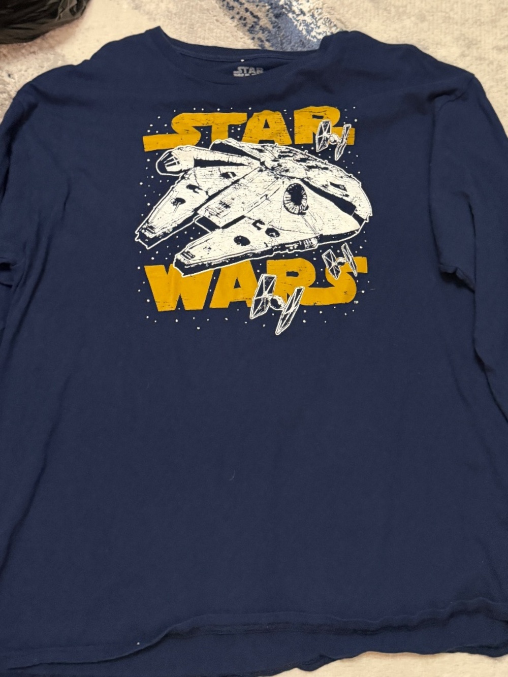 Star Wars Men's XL Millennium Falcon Long Sleeve Graphic Shirt Navy